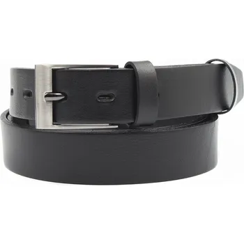Opasek Černý kožený opasek Nivasaža elegantní úzký ELG30 Celková délka: 115