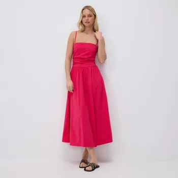 Dámské šaty Reserved - Midi šaty na ramínka - fuchsiová - XO740-43X - XO740-43X-XS