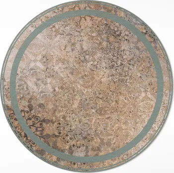 Koberec Designový vinylový Kulatý Koberec průměr 50 cm, vybledlý dekorativní vintage vzor