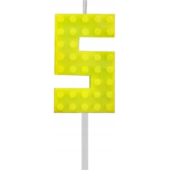 Dortová svíčka Dekorativní narozeninová svíčka Na Dort kostky ČÍSLICE 5 Výška 5,5 cm GoDan