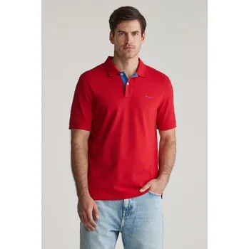 Pánská košile POLOKOŠILE GANT REG CONTRAST PIQUE SS POLO RUBY RED