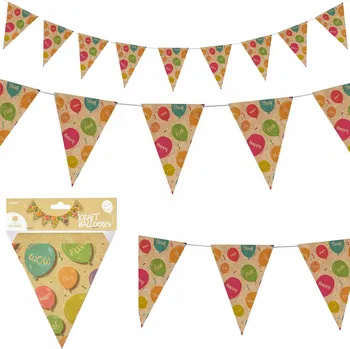 Girlanda PAPIEROWA Wzór Z Balonami DEKORACJA Narozeninová girlanda Arpx 150 cm