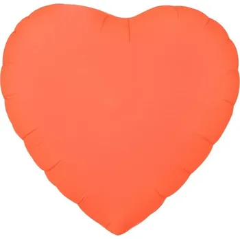 Balónek Fóliový balónek Srdce, neonově oranžový, 45 cm