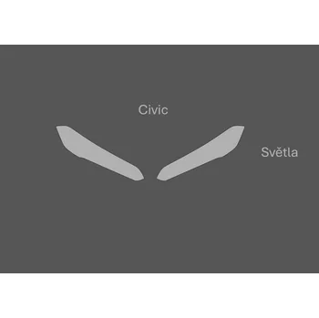 Polep vozidla JEM PPF předřezaná fólie světla Honda Civic Light/Smoked/Dark Black