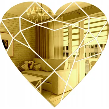 Zrcadlo Akrylové Zrcadlo Diamond Heart | Dekorativní nástěnné zrcadlo 50x36,5 cm