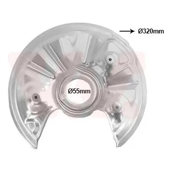 Brzdový kotouč Ochranný plech proti rozstřikování, brzdový kotouč VAN WEZEL 0372374