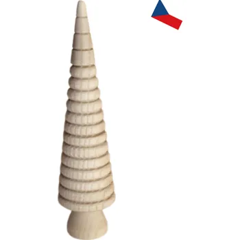 Vánoční dekorace JH WoodArt Dřevěný stromeček s jemným žebrováním 1 ks (Stylová a moderní dekorace)