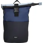 Tmavě modrý objemný roll top batoh „Hashtag“