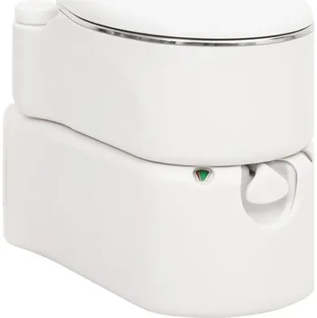 Chemické WC vidaXL Integrovaná kempingová toaleta bílá 24+17 l HDPE a ocel [154409]
