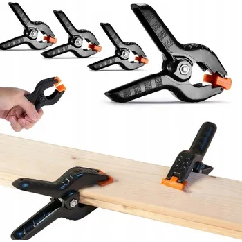 Truhlářská svěrka 4 KS SVĚRKA TRUHLÁŘSKÁ MODELÁŘSKÁ PRUŽINOVÁ SILNÁ SPONA KLIP 90mm