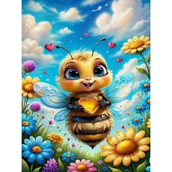 Diamantové malování Diamantové malování - Včelička a obloha