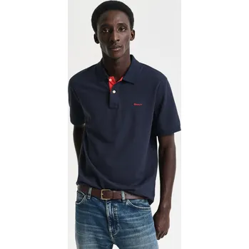 Pánské oblečení POLOKOŠILE GANT REG CONTRAST PIQUE SS POLO EVENING BLUE