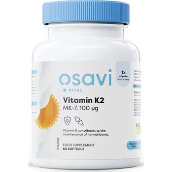 Osavi Vitamín K2 MK-7, 100 mcg, 60 softgelových kapslí