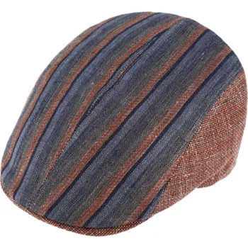 Čepice Fiebig - Headwear since 1903 Pánská jarní lehčí bekovka od Fiebig - pruhovaná červená Velikost: 55 cm (S)