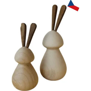 Velikonoční dekorace JH WoodArt Dřevěný velikonoční zajíček s tmavými oušky sada 2 ks (Kombinace přírodní krásy a moderního designu)