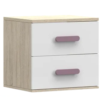 Noční stolek Nábytek PEGAS s.r.o. Noční stolek SMYK III - 22, Dub Sonoma/Bílá/Vřes