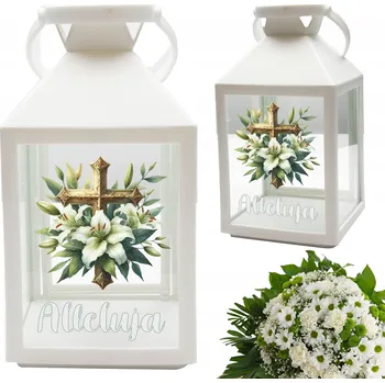 Svíčka BÍLÁ HŘBITOVNÍ SVÍČKA SVÍČKA NA Velikonoce NA HROB PRO BABIČKU DĚDEČKA, MÁME TATÍNKA