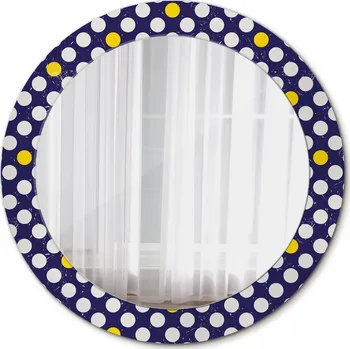 Zrcadlo Zrcadlo závěsné se skleněným rámem Retro puntíky 70 cm