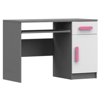 Dětský stůl Nábytek PEGAS s.r.o. Psací stůl SMYK II - 08, Šedá/Bílá/Růžová