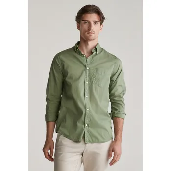 Pánské oblečení KOŠILE GANT REG SUNFADED VOILE SHIRT KALAMATA GREEN