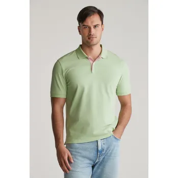 Pánské oblečení POLOKOŠILE GANT REG CONTRAST PIQUE SS POLO APPLE GREEN