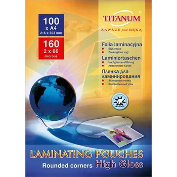 Laminovací fólie LAMINOVACÍ FÓLIE A4 2 x 80 mic 100 KUSŮ Titanová LAMINOVACÍ FÓLIE měkká