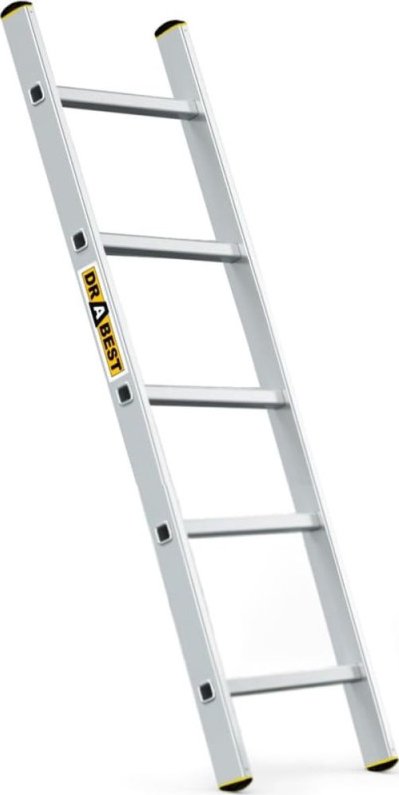 Hliníkový žebřík 1x5 příček jednodílný DRABEST DP-5 PRO
