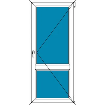 Okno Balkónové dveře 100x210 Jednokřídlé Otevírací dělené Aluplast Ideal 4000 BARVA PROFILU: Bílá - Bílá