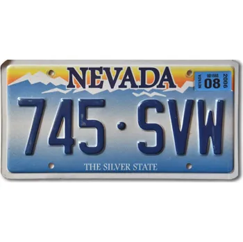 Plechová cedule Americká SPZ Nevada Sunset Wide