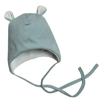 Kojenecká čepice bavlněná zavazovací čepička Baby service mentol velikost 38
