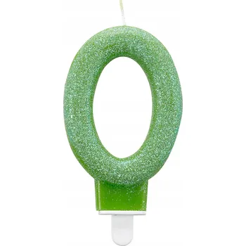 Dortová svíčka Svíčka ČÍSLO Na Dort k Narozeninám 0 GLITROVÁ Velikost 7,6 cm ČÍSLICE Amscan