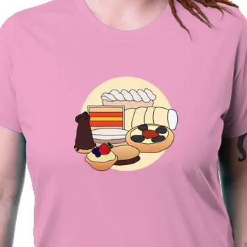 Dámské tričko Tričko Jídlo a káva | Dámské tričko Zákusky
