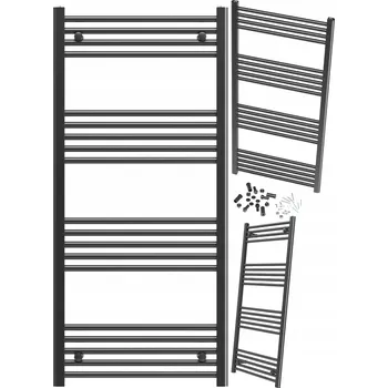 Radiátor Koupelnový radiátor vodní Granitan 591 W 600 x 1300 mm černý