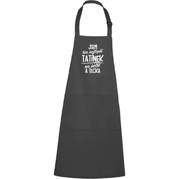 Kuchyňská zástěra Zástěra s potiskem Nejlepší tatínek na světě Barva zástěry: Antracitová