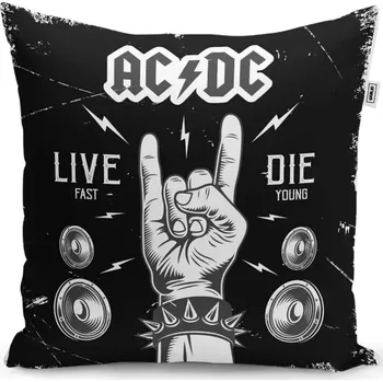 Polštář Dekorační polštář ACDC Live fast, die young - Sablio - 40x40 cm