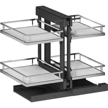 Nábytkové kování Slepý roh WIRELI Elegance s tlumeným dovřením - L/P, 680x470x580 mm, bílá, chrom