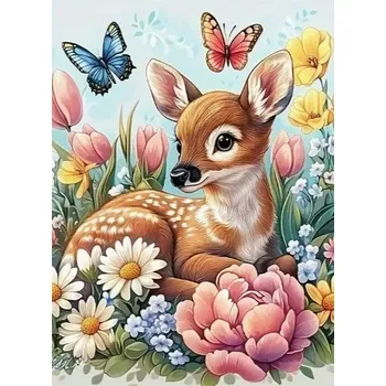 Diamantové malování Diamantové malování - Srneček v zahradě (40x50)