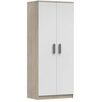 Dětská skříň Nábytek PEGAS s.r.o. Šatní skříň 2D SMYK III - 06, Dub Sonoma/Bílá/Šedá