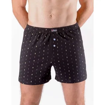 Trenýrky Pánské trenky volné nadměrné GINO 75207P černá vanilková 3XL/4XL