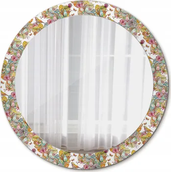 Zrcadlo Kulaté Zrcadlo na Zeď Pohádkové Květiny 80cm