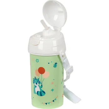 Kempingové nádobí Dětská láhev s brčkem Safta Fiesta PVC Bez BPA Zelená (500 ml) (7,3 x 19,5 x 7,3 cm)