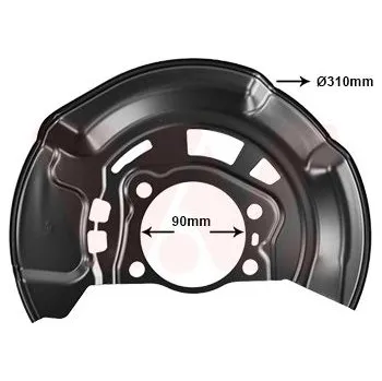 Brzdový kotouč Ochranný plech proti rozstřikování, brzdový kotouč VAN WEZEL 5470371
