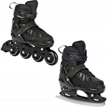 Brusle 2v1 Raven Oxen Black ABEC9 XL Velikost bruslí: EU 42-45, Typ nože: Pánský (hokejový)