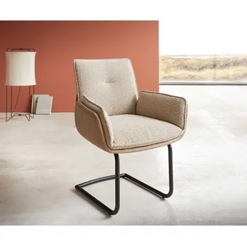 Jídelní židle Jídelní židle Nela-Flex béžová konzolová podnož kulatá černá