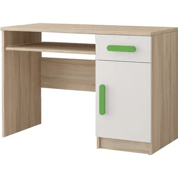 Dětský stůl Nábytek PEGAS s.r.o. Psací stůl SMYK III - 08, Dub Sonoma/Bílá/Zelená