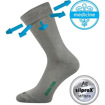 Pánské ponožky VoXX ponožky ZEUS zdravotní světle šedá