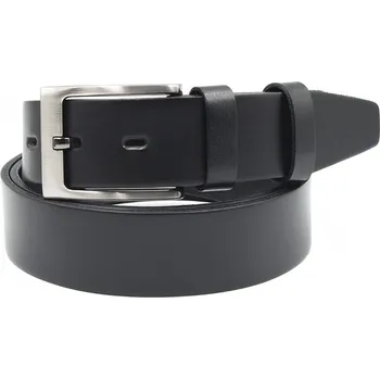 Opasek Černý kožený opasek Nivasaža elegantní střední ELG35 Celková délka: 105
