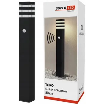 Venkovní osvětlení Kvadratický osvětlovací sloupek SuperLED E27 80 cm černý