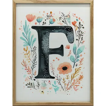 Obraz PLAKÁT NA ZEĎ V DŘEVĚNÉM RÁMU F S KVĚTINAMI 30x40 CM