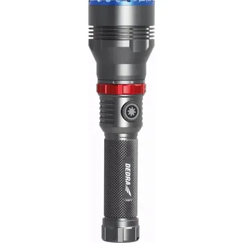 Čelovka LED svítilna SMD 1000 lm, dosvit 900m, DEDRA L0950 celo-kovová, Li-Ion 4000 mAh (Dedra L0950 velmi kvalitní svítilna s velkou kapacitou baterie 4000 mAh)